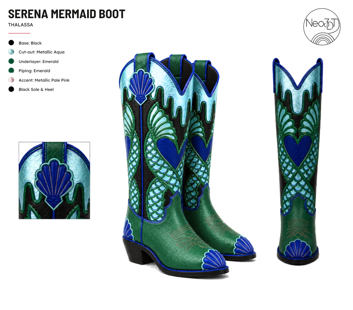 Serena Mermaid Western Bright Boot