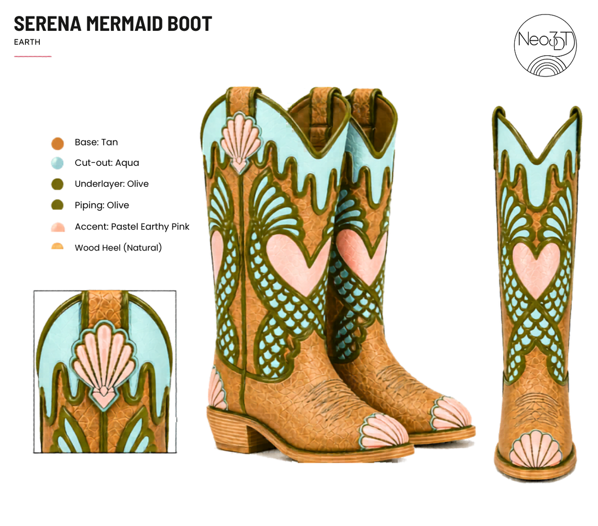Serena Mermaid Western Bright Boot