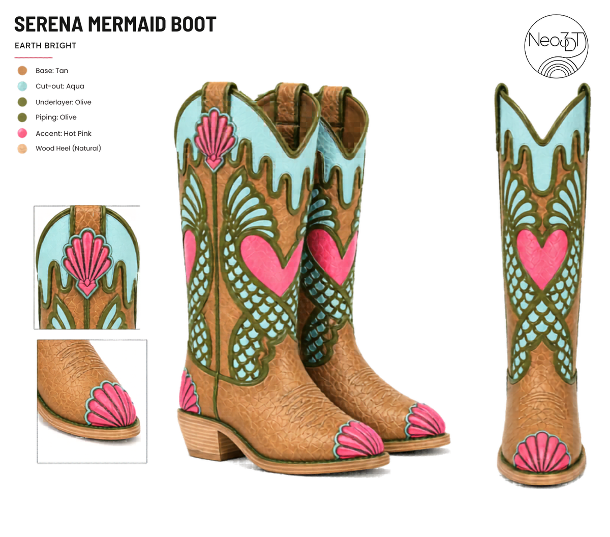 Serena Mermaid Western Bright Boot